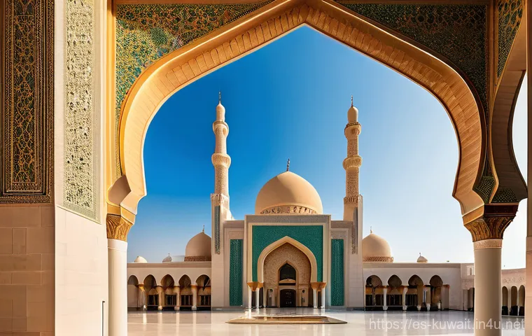 쿠웨이트 모스크 투어 - **Prompt for the Grand Mosque of Kuwait:**
    "The grand, majestic interior of the Grand Mosque of ...