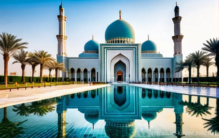 쿠웨이트 모스크 투어 - **Prompt for Al Othman Mosque (Hawally):**
    "An exterior view of the historic Al Othman Mosque in...