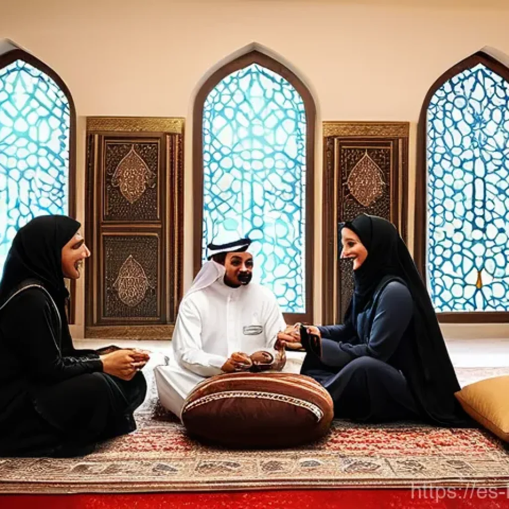 쿠웨이트의 문화적 다양성 - **Prompt 1: A Warm Kuwaiti Diwaniya Gathering**
    "A multi-generational Kuwaiti family and their g...