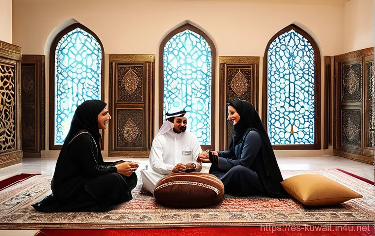 쿠웨이트의 문화적 다양성 - **Prompt 1: A Warm Kuwaiti Diwaniya Gathering**
    "A multi-generational Kuwaiti family and their g...